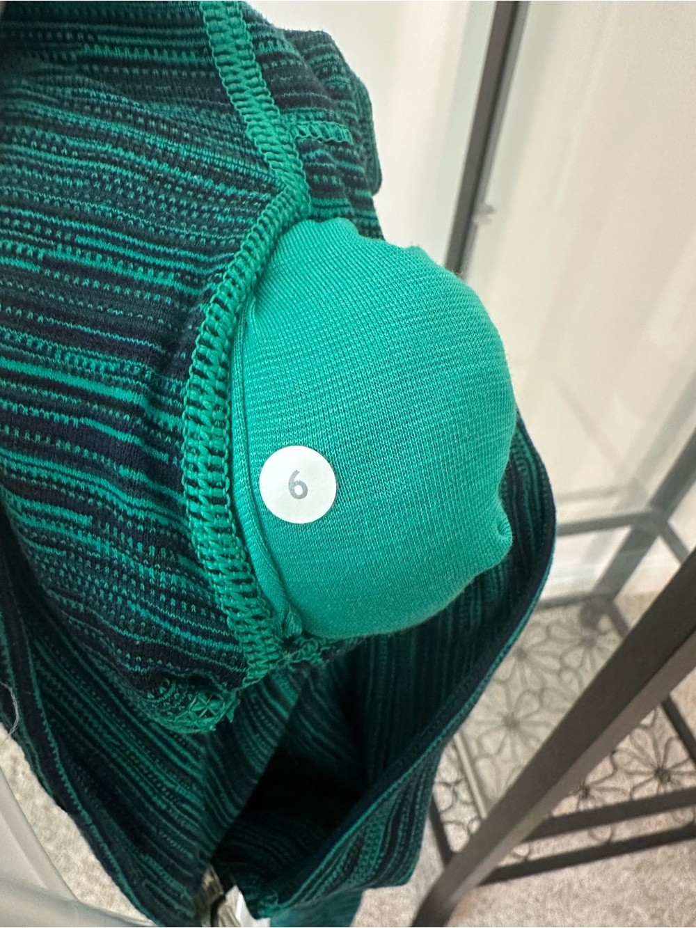 lululemon athletica Teal Striped Leggings Sz 6 - Picture 5 of 7